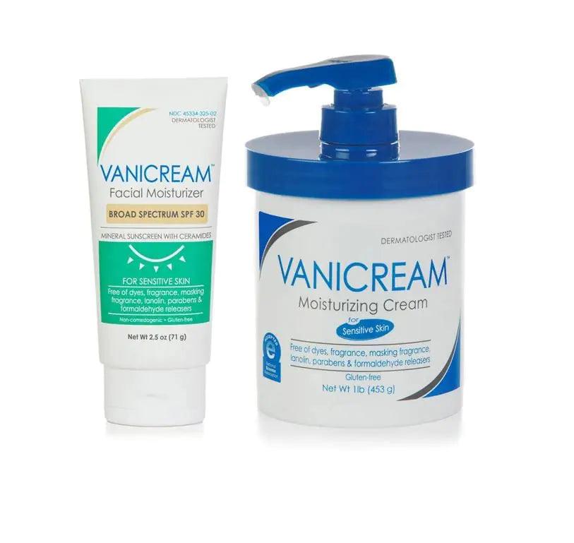 Vanicream Moisturizing Cream with Pump, 16 Ounce & Facial Moisturizer with SPF, 2.5 Ounce 2 Piece Set Moisturizing Cream & Facial Moisturizer with SPF - Evallys.com # #