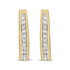 10K Yellow Gold 1/2 Cttw Channel Set Lab Grown Round Diamond J-Hoop Earrings (G-H Color, I1-I2 Clarity) - Evallys.com # #