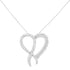 .925 Sterling Silver 1 cttw Diamond Heart and Ribbon 18" Pendant Necklace (I-J Clarity, I2-I3 Color) - 18" - Evallys.com # #