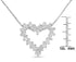 14K White Gold Round Cut Diamond Shimmering Love Heart Pendant Necklace (0.20 cttw, H-I Color, SI2-I1 Clarity) - Evallys.com # #