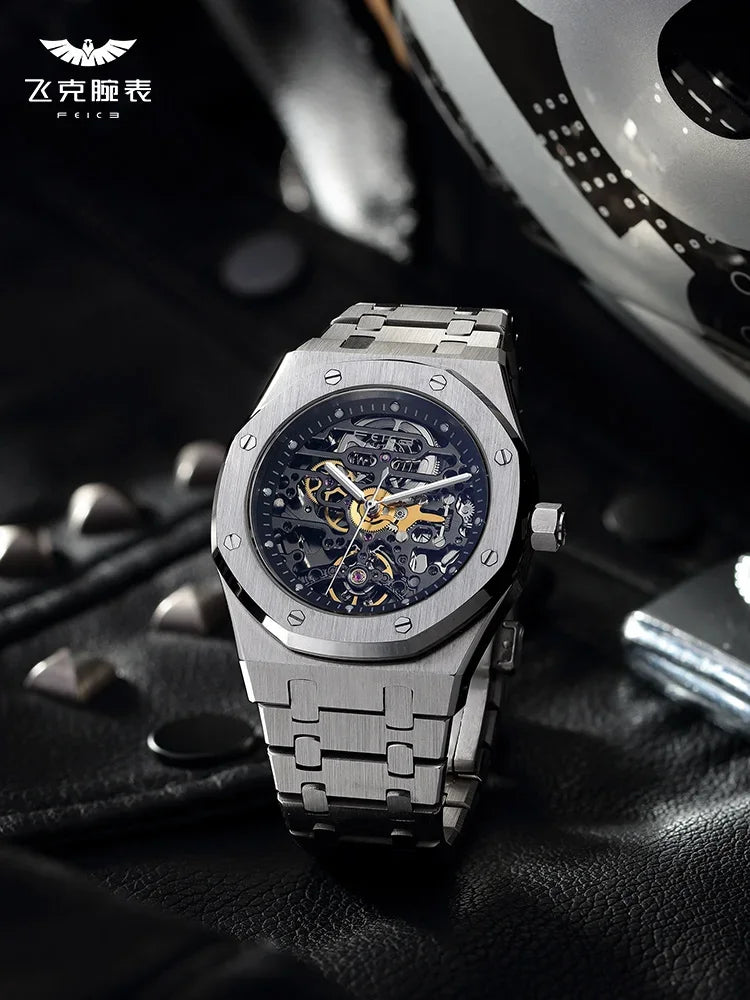 FEICE Skeleton Automatic Watch

Men’s Mechanical Luxury Watch

Sapphire Crystal Stainless Steel Watch

Waterproof Luminous Watch

FEICE FM019 Watch for Men

Self-Wind Mechanical Wristwatch

Numberless Dial Skeleton Watch

Fashion Casual Automatic Watch

