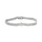 .925 Sterling Silver Diamond Double Row and Floral Cluster Tennis Bracelet (2 cttw, I-J Color, I3 Clarity) - Size 7.25" - Evallys.com # #