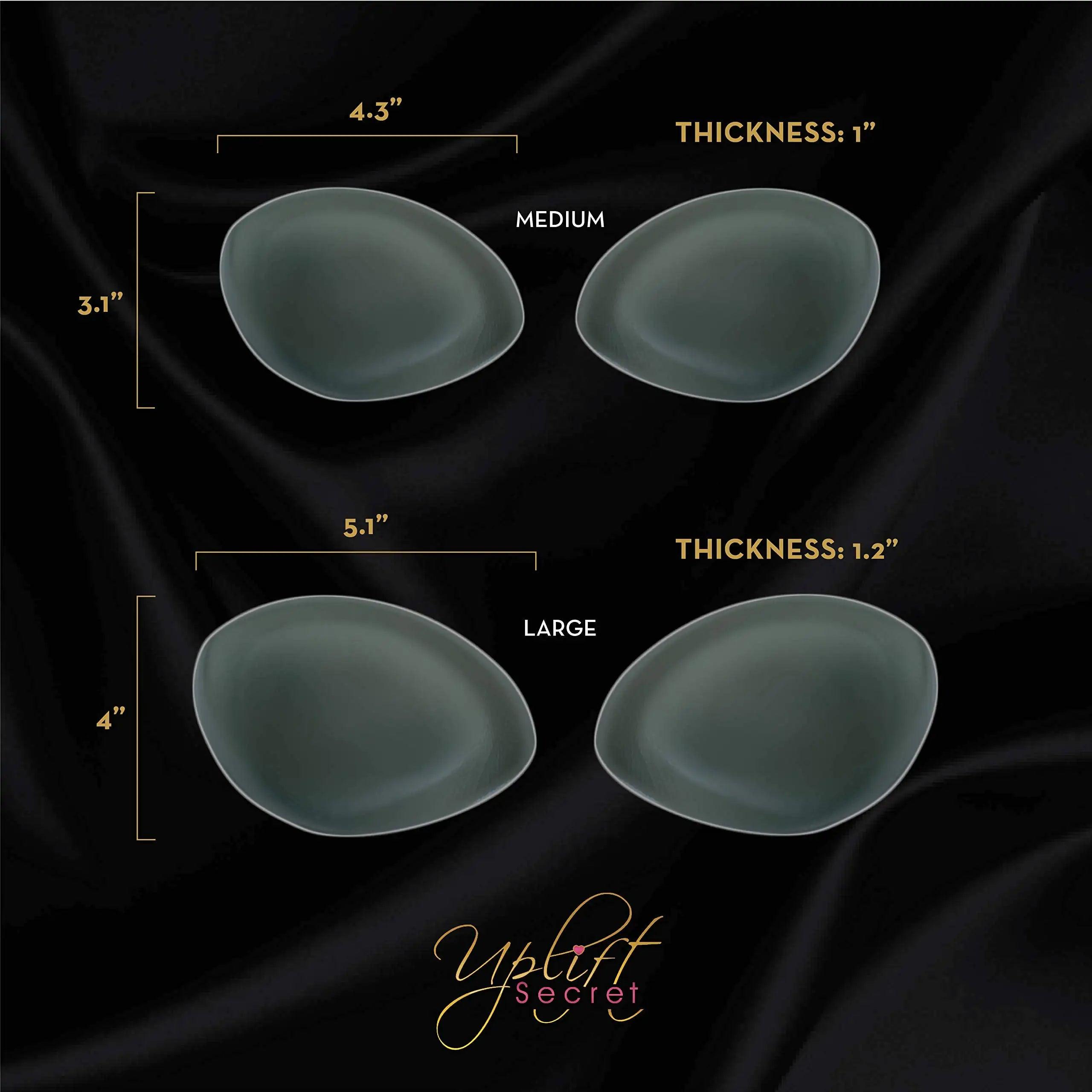 Uplift Secret Silicone Bra Inserts - Clear Gel Push Up Breast Pads - Bra Padding Bust Enhancer Medium - Evallys.com # #