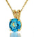 14k Yellow Gold Capricorn Necklace Zodiac Pendant 24k Gold inscribed on Crystal - Evallys.com # #