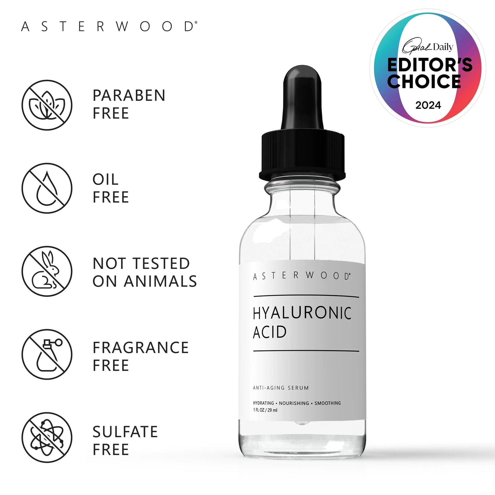 Pure Hyaluronic Acid Serum for Face - Plumping, Anti-Aging & Hydrating - Fragrance-Free, Pairs Well with Vitamin C Face Serum & Hylunaric Acid Moisturizer, 29ml/1 oz 1 Fl Oz (Pack of 1) - Evallys.com # #