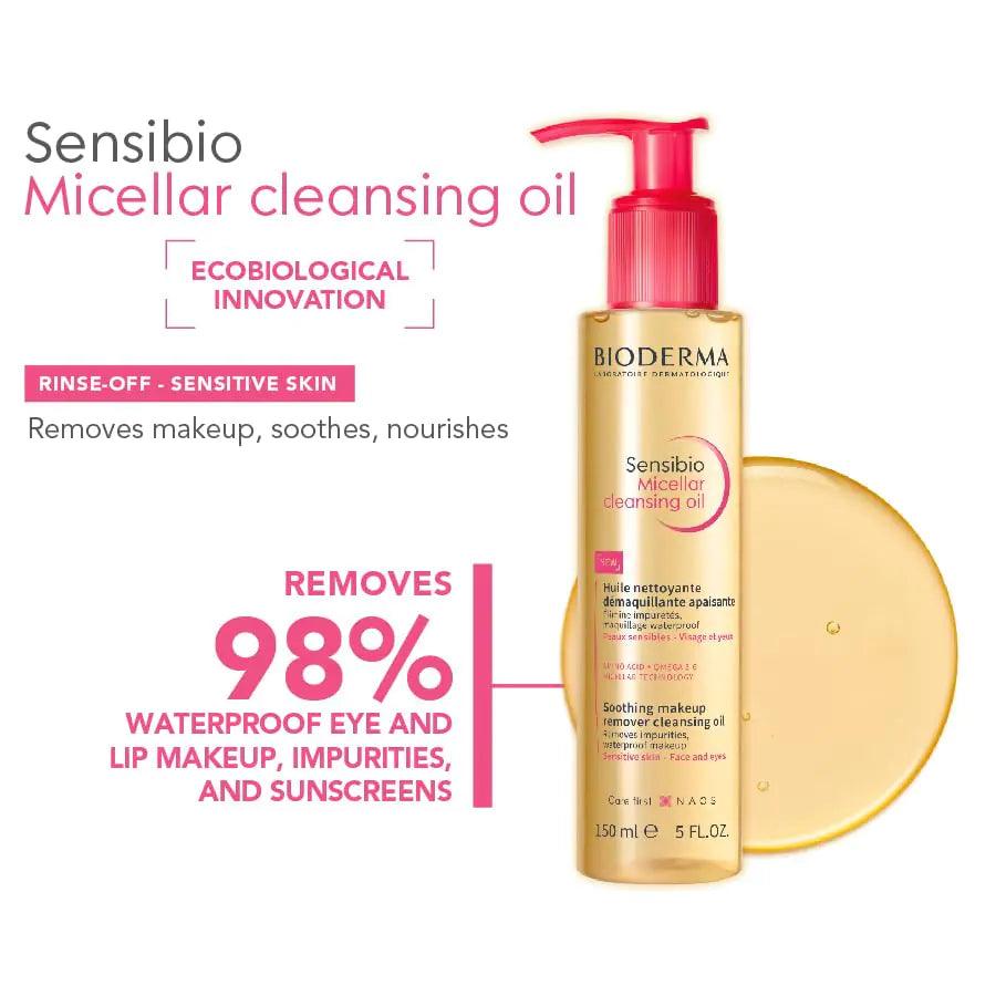 Bioderma Sensibio Micellar Cleansing Oil, 1st Ecobiological Micellar Oil Formula Cleanser That Deeply Cleanses, Soothes & Nourishes Skin with Oil-to-Milk Texture, Fragrance-Free, & Gentle To Skin - Evallys.com # #