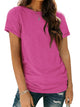 AUTOMET Shirts for Women Summer Spring Tops Short Sleeve Oversized T Shirts Fashion Basic Casual Tee Clothes 2024 Trendy 02rosered Small - Evallys.com