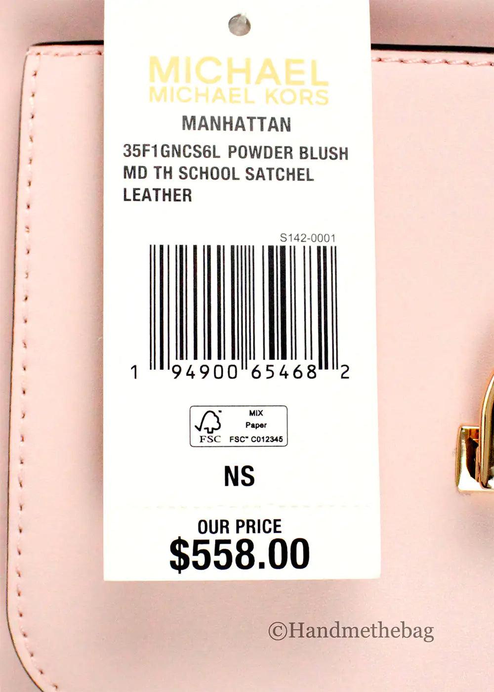 Michael Kors Manhattan Medium Powder Blush Top Handle Satchel - Evallys.com