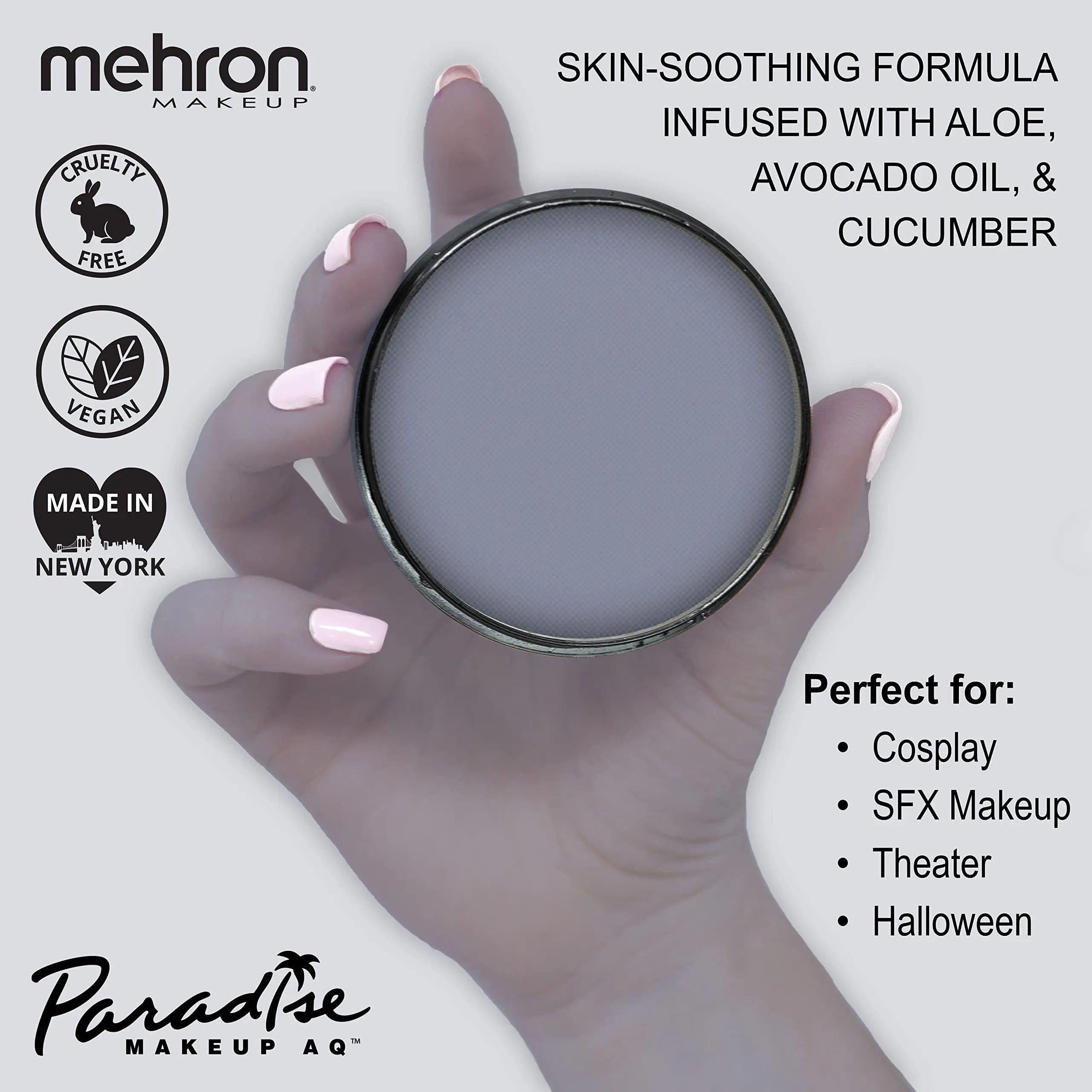 Mehron Makeup Paradise Makeup AQ Pro Size | Stage & Screen, Face & Body Painting, Special FX, Beauty, Cosplay, and Halloween | Water Activated Face Paint & Body Paint 1.4 oz (40 g) (Storm Cloud) Storm Cloud 1.4 Ounce - Evallys.com # #