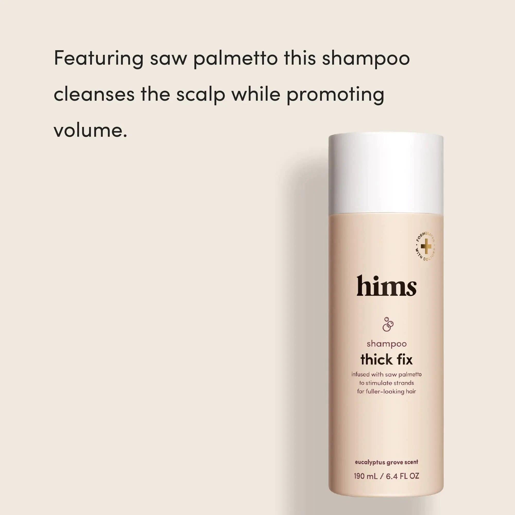 HIMS & HERS Thick fix hair shampoo for thinning hair with saw palmetto to add volume and moisture, no parabens or sulfates, vegan and cruelty free, 2 pack, 6.4oz - Evallys.com # #