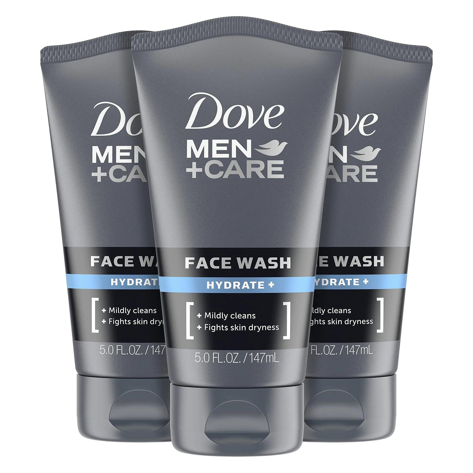 DOVE MEN + CARE Face Wash Hydrate Plus Skin Care, 5 Oz, (Pack of 3) Fragranced 5 Ounce (Pack of 3) - Evallys.com # #