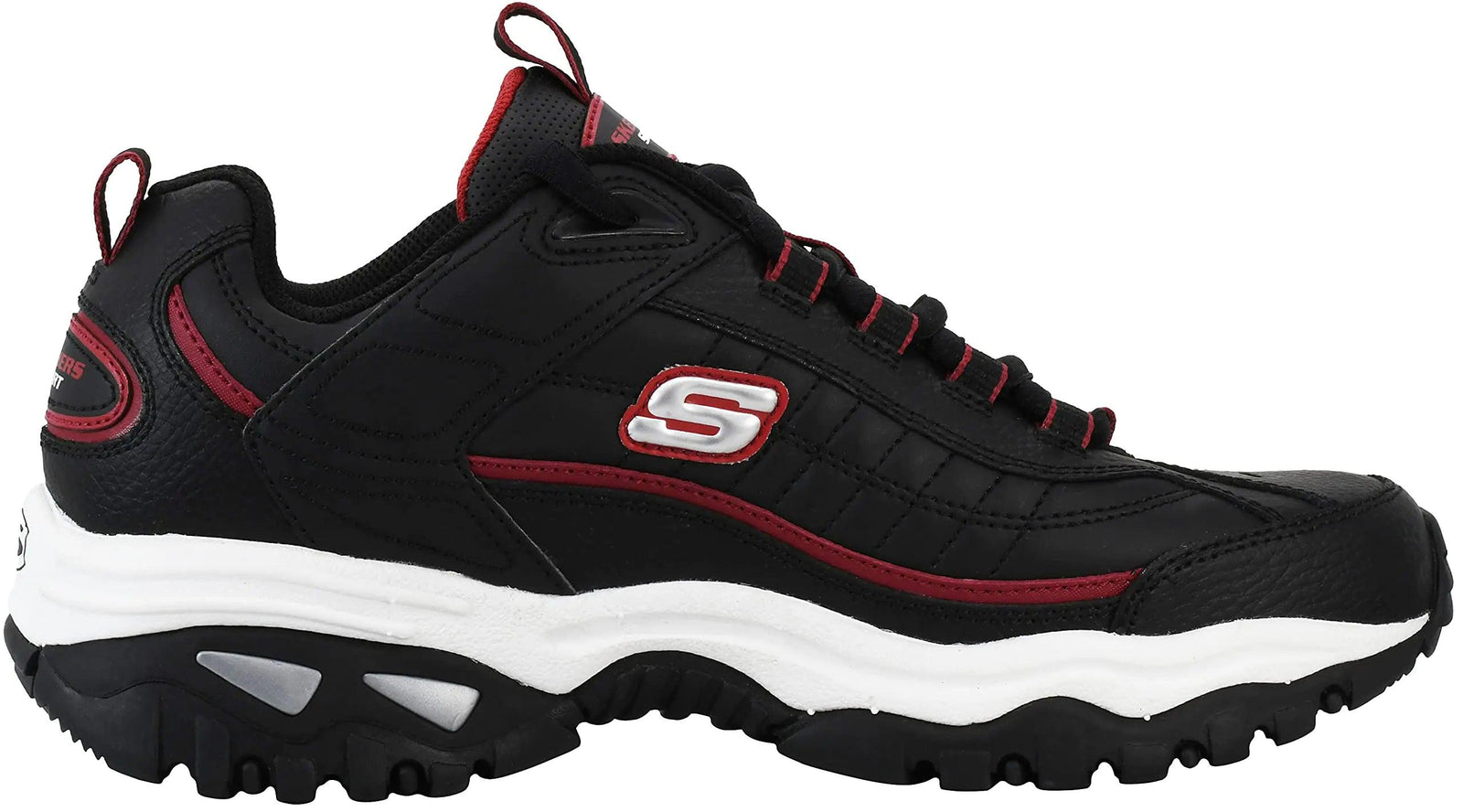 Skechers Men's Energy Afterburn 8 Wide Black/Silver/Red - Evallys.com # #