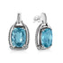 .925 Sterling Silver 14x10MM Cushion Cut Blue Topaz Gemstone and Diamond Accent Dangle Earring (I-J Color, I1-I2 Clarity) - Evallys.com # #