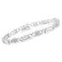 .925 Sterling Silver 1.0 Cttw Round-Cut and Baguette-Cut Diamond X-Link Bracelet (I-J Color, I1-I2 Clarity) - 7" - Evallys.com # #