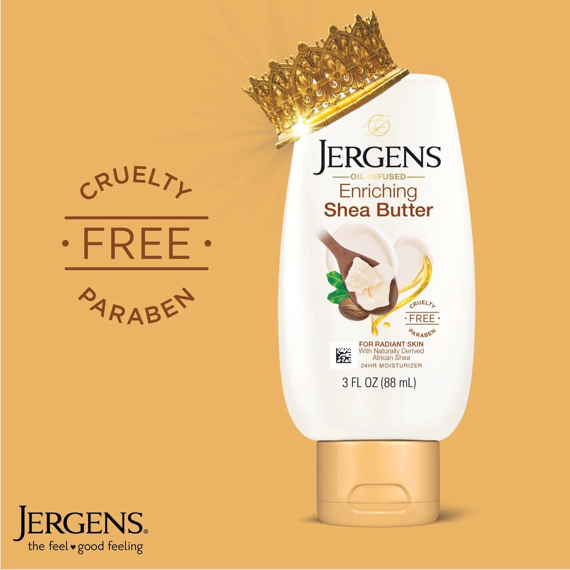 Jergens, Hand and Body Lotion, Shea Butter Deep Conditioning Moisturizer, 3X More Radiant Skin, with Pure Shea Butter, Dermatologist Tested, 3 Oz, Pack of 8 3 Ounce (Pack of 8) - Evallys.com # #