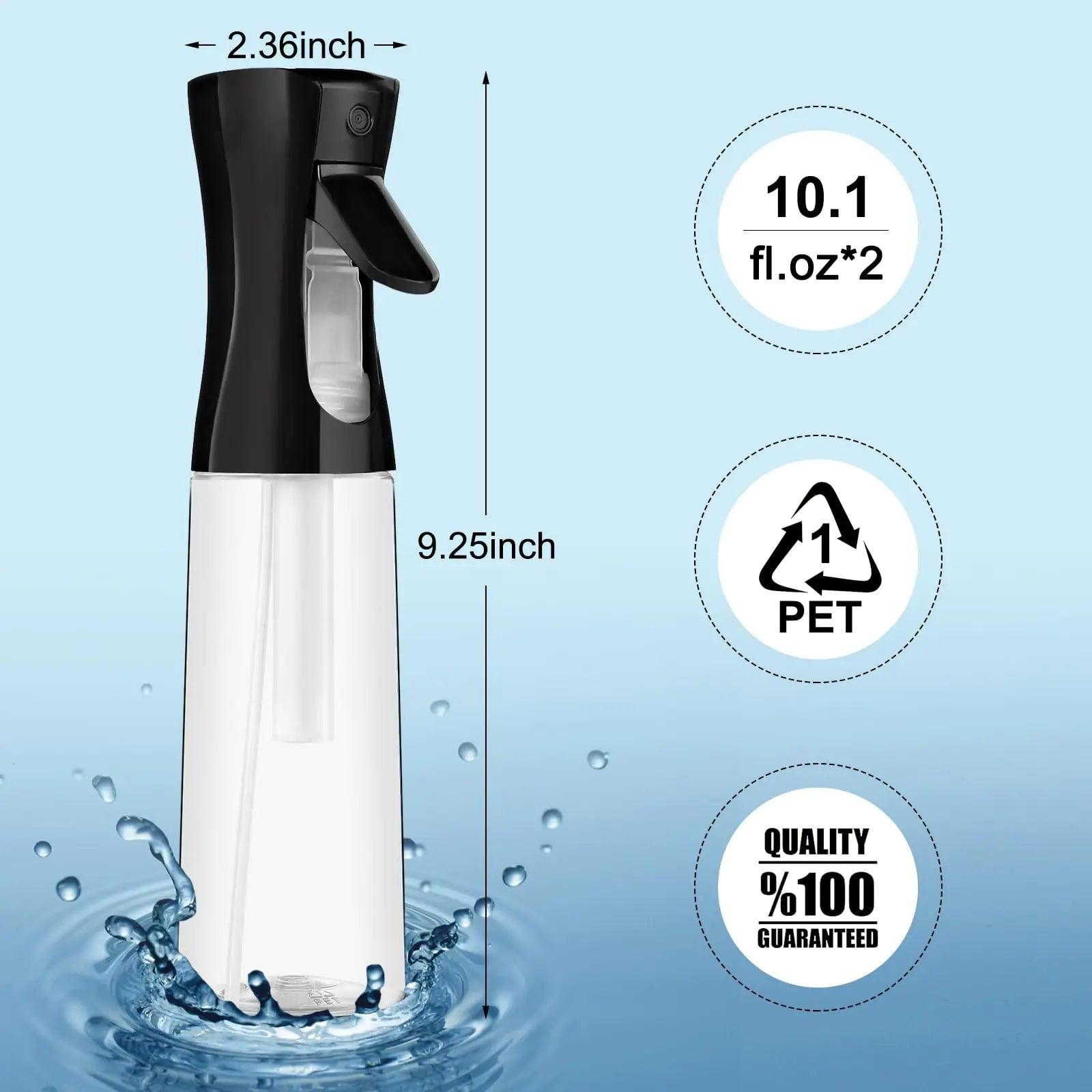 Continuous Spray Bottle for Hair (10.1oz/300ml) 2 Pack Home Essentials Spray Bottles For Cleaning Empty Ultra Fine Water Mister Sprayer For Hairstyling Garden Plants Curly Hair Perfume Etc - Evallys.com # #