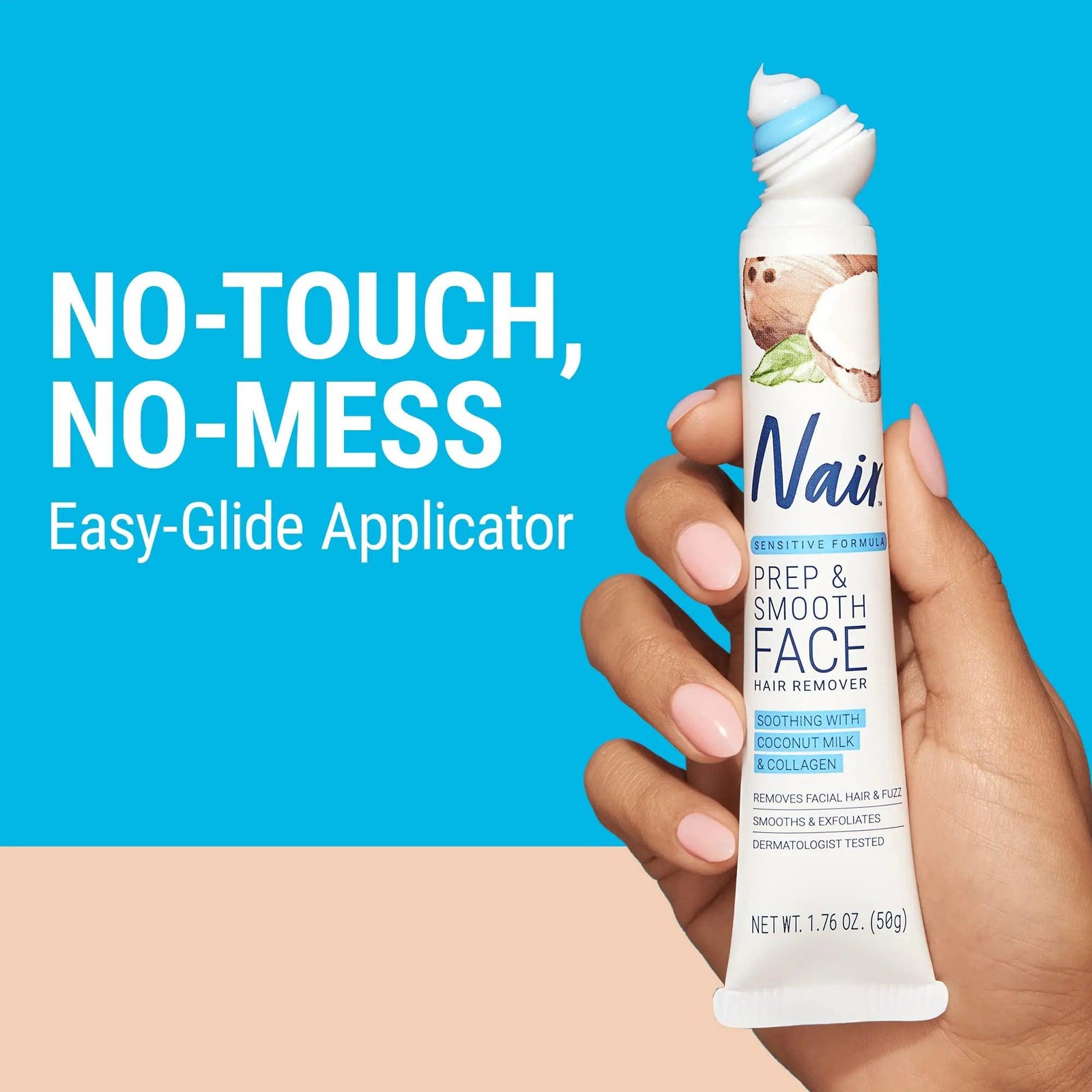 NAIR Exfoliating Facial Hair Removal Cream for Women - Smooth Skin Solution with Collagen for Sensitive Skincare Hair Removal Agent - Evallys.com # #