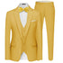 MAGE MALE Men's 3 Pieces Suit Elegant Solid One Button Slim Fit Single Breasted Party Blazer Vest Pants Set Medium Yellow - Evallys.com # #