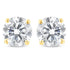 10K Yellow Gold over .925 Sterling Silver 1.00 Cttw Round Brilliant-Cut Diamond Classic 4-Prong Stud Earrings with Screw Backs (K-L Color, I2-I3 Clarity) - Evallys.com # #