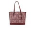 Coach Mollie Wine Signature Denim Chambray Canvas Leather Tote - Evallys.com # #