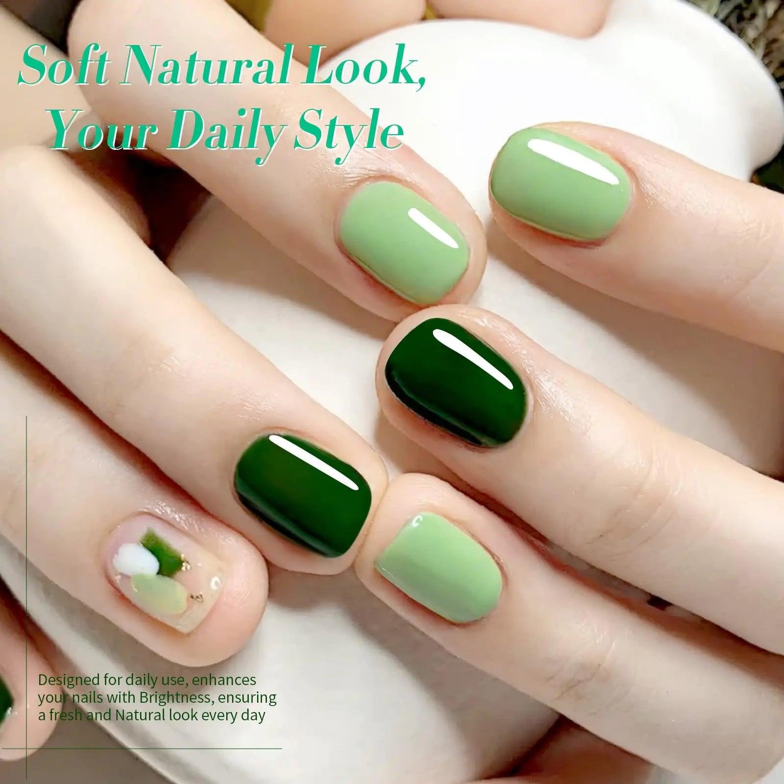Born Pretty Green Gel Nail Polish, Christmas Carnival Evergreen Gel Nail Polish Set, Glitter Green Sparkle Gel Polish Nail Art Varnish Manicure Collection St. Patrick's Day 6PCS green forest - Evallys.com