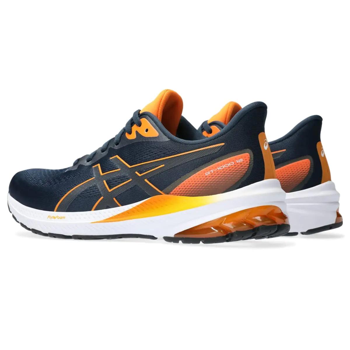 ASICS Men's GT-1000 12 Running Shoes 10.5 French Blue/Bright Orange - Evallys.com