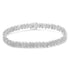 .925 Sterling Silver 2.0 Cttw Diamond Miracle-Set Nested Chevron Link 7" Tennis Bracelet (I-J Color, I3 Clarity) - Evallys.com # #