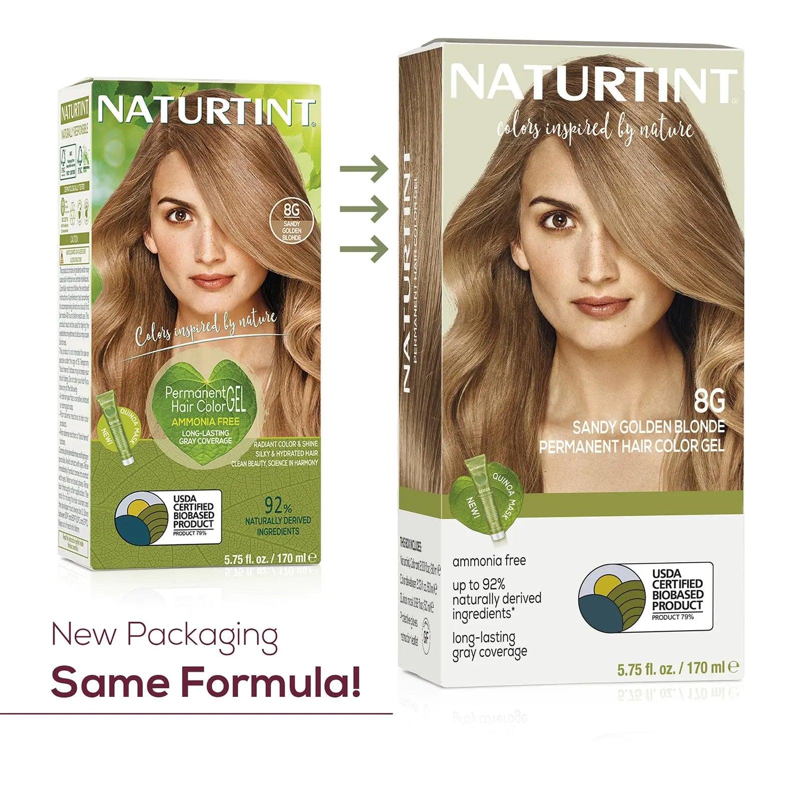 Naturtint Permanent Hair Color 8G Sandy Golden Blonde (Pack of 6), Ammonia Free, Vegan, Cruelty Free, up to 100% Gray Coverage, Long Lasting Results - Evallys.com # #