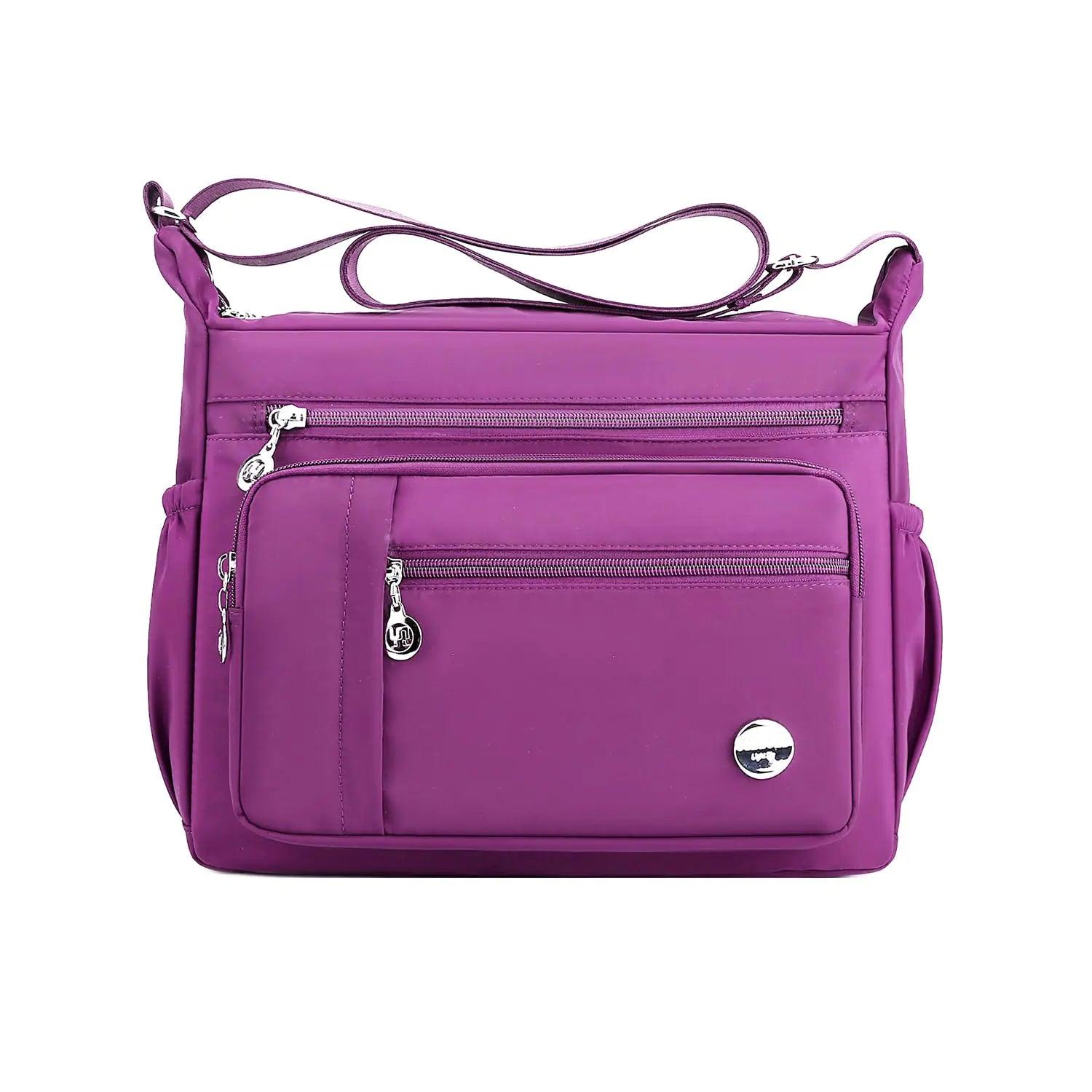 MINTEGRA Women Shoulder Handbag Roomy Multiple Pockets Bag Ladies Crossbody Purse Fashion Tote Top Handle Satchel Purple-s - Evallys.com # #