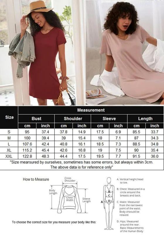 Ekouaer 2 Pack Nightgowns for Women Sleapwear Short Sleeve Night Shirts Soft Sleep Dress Classic NightDress S-XXL Light Yellow+rose Red XX-Large - Evallys.com # #