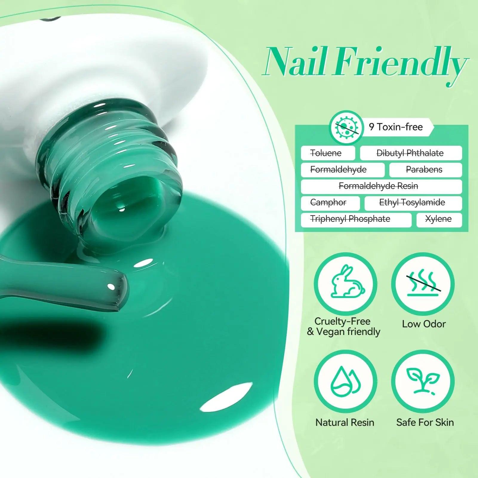 Born Pretty Green Gel Nail Polish, Christmas Carnival Evergreen Gel Nail Polish Set, Glitter Green Sparkle Gel Polish Nail Art Varnish Manicure Collection St. Patrick's Day 6PCS green forest - Evallys.com