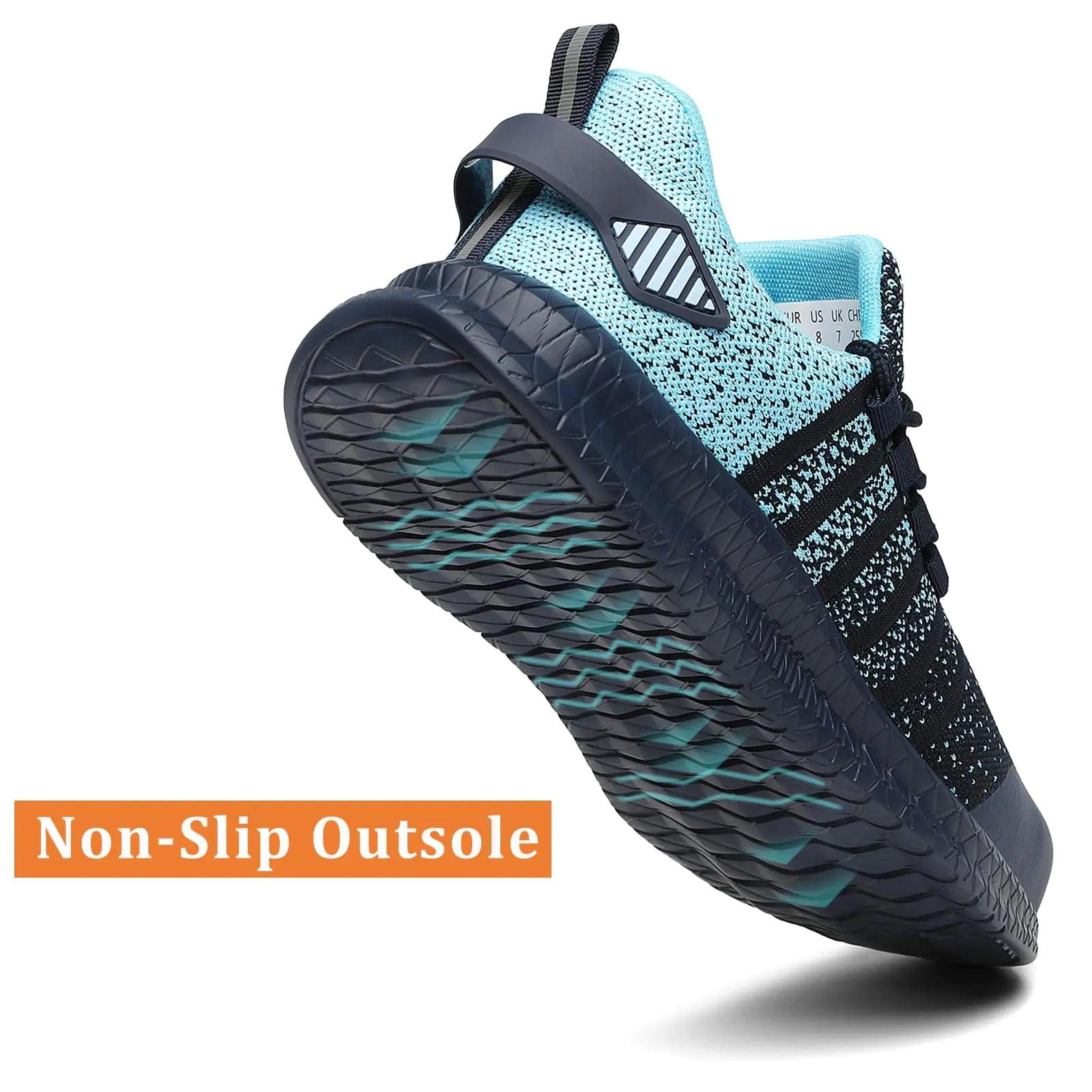 Steel Toe Shoes for Men and Women Comfortable Lightweight Work Safety Shoes Puncture Proof Slip Resistant Indestructible Sneakers Construction Work Utility Shoes 12 Women/10.5 Men Blue - Evallys.com # #