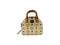 MCM Berlin Gold Leather Mini Round Top Tote Crossbody - Evallys.com # #