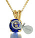 14k Yellow Gold Virgo Necklace Zodiac Pendant 24k Gold inscribed on Crystal - Evallys.com # #