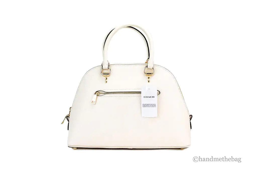 Coach (2553) Katy Medium Chalk Crossgrain Leather Satchel Dome Handbag - Evallys.com # #