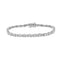 .925 Sterling Silver 1.0 Cttw Miracle-Set Diamond Alternating Graduated Link Tennis Bracelet (I-J Color, I3 Clarity) - 7.5" - Evallys.com # #