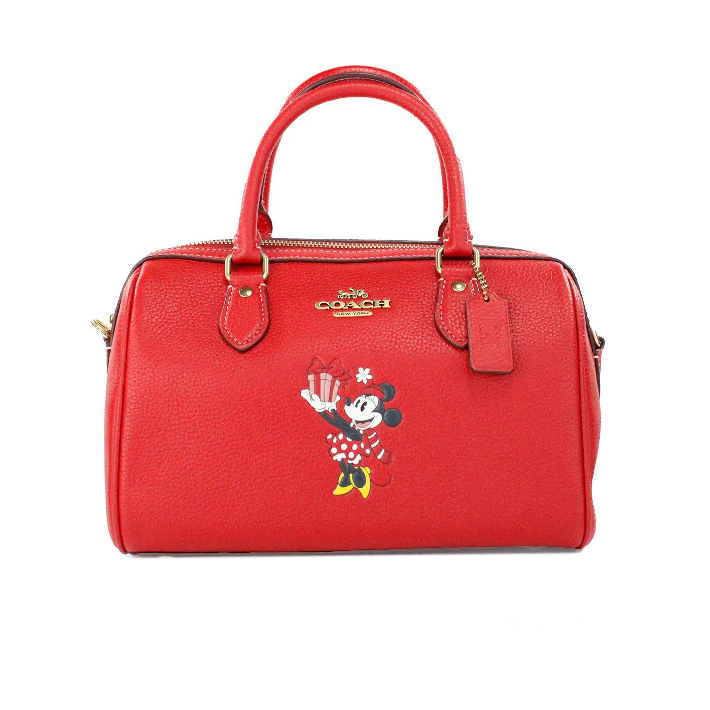 Coach X Disney Rowan Medium Red Minnie Mouse Satchel - Evallys.com # #