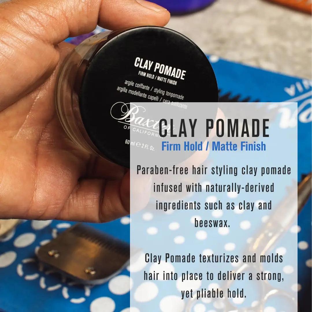 Baxter of California Clay Pomade Firm Hold / Matte Finish Hair Pomade for Men and Women, Perfect for Texturizing Straight or Wavy Hair - 2 Ounces - Evallys.com # #