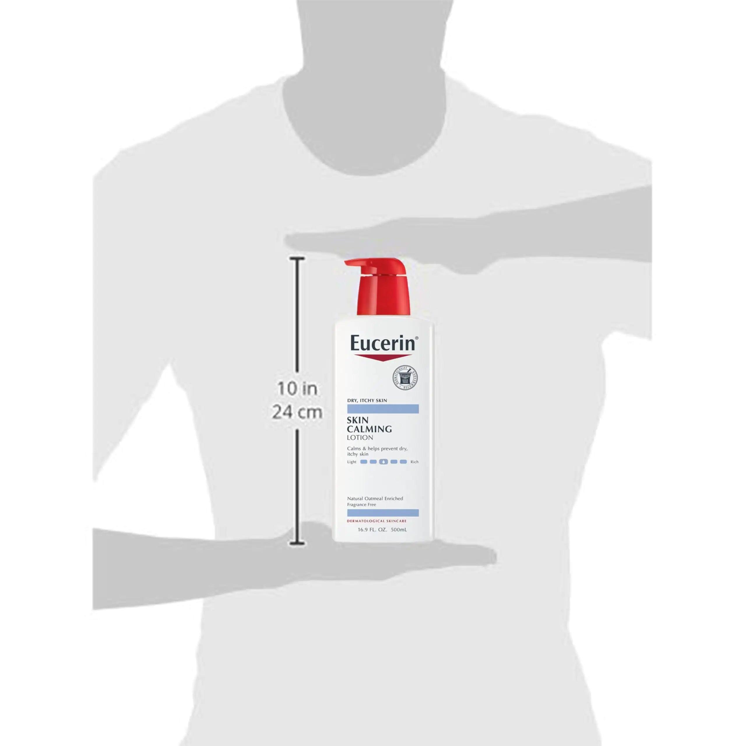 Eucerin Skin Calming Lotion - Full Body Lotion for Dry, Itchy Skin, Natural Oatmeal Enriched - 16.9 fl. oz Pump Bottle Skin Moisturizer - Evallys.com # #