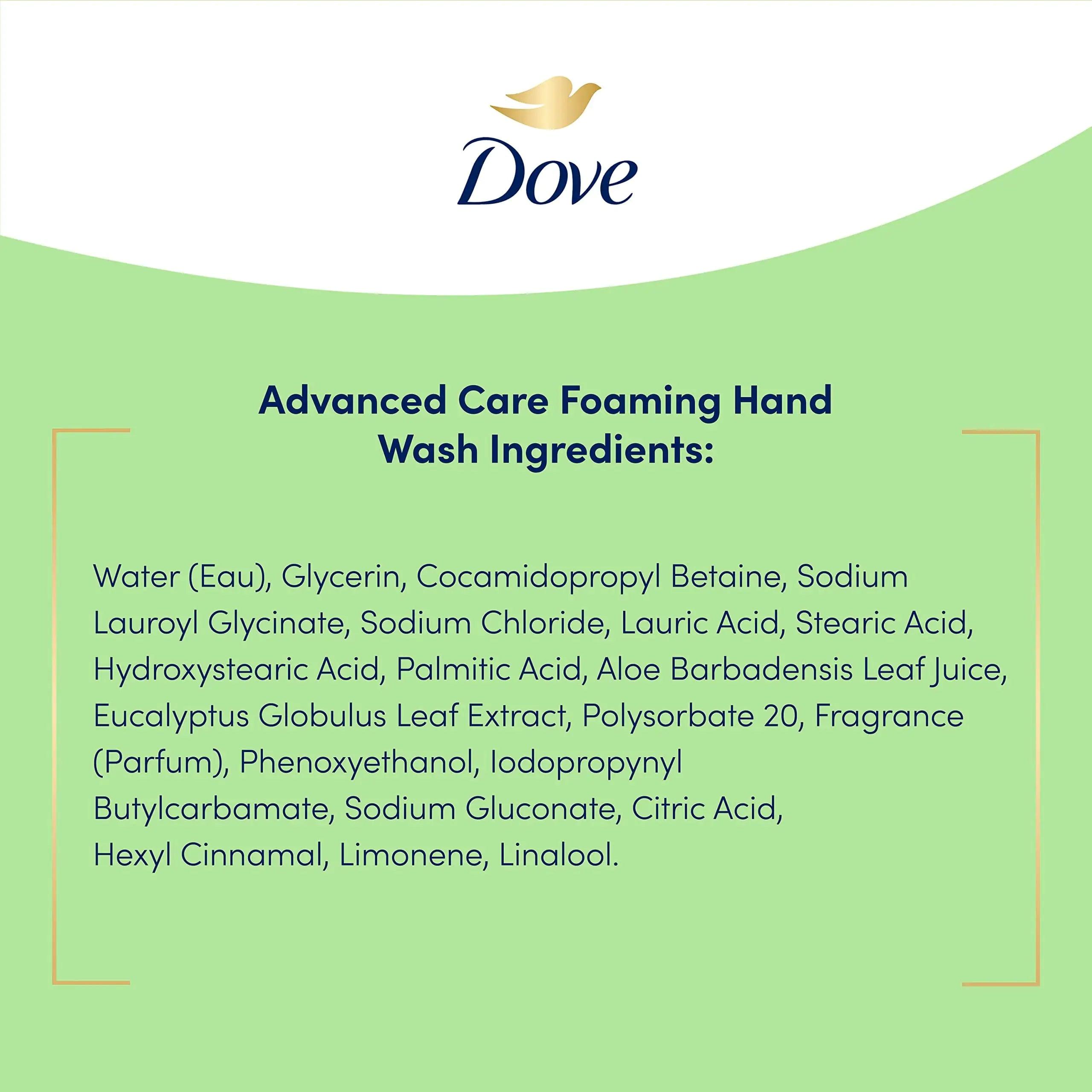 Dove Foaming Hand Wash 4 Count Aloe & Eucalyptus Protects Skin from Dryness, More Moisturizers than the Leading Ordinary Hand Soap, 10.1 oz - Evallys.com # #