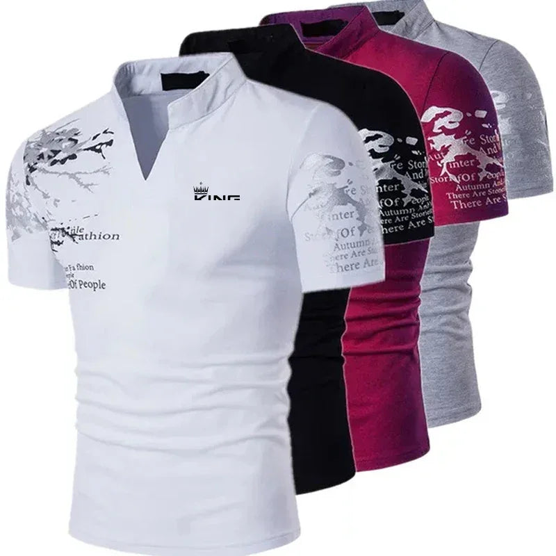 Graphic Print Polo Shirt for Men

