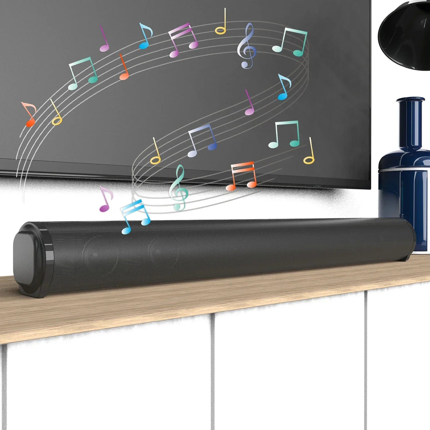 2024 Soundbar Sound Wireless Bluetooth Car Computer Speaker Stereo Tv Home Theater Sombar For 3.5mm Output PC - Evallys.com