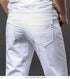 Men White Jeans Fashion Casual Classic Style Slim Fit Soft Trousers Male Brand Advanced Stretch Pants - Evallys.com