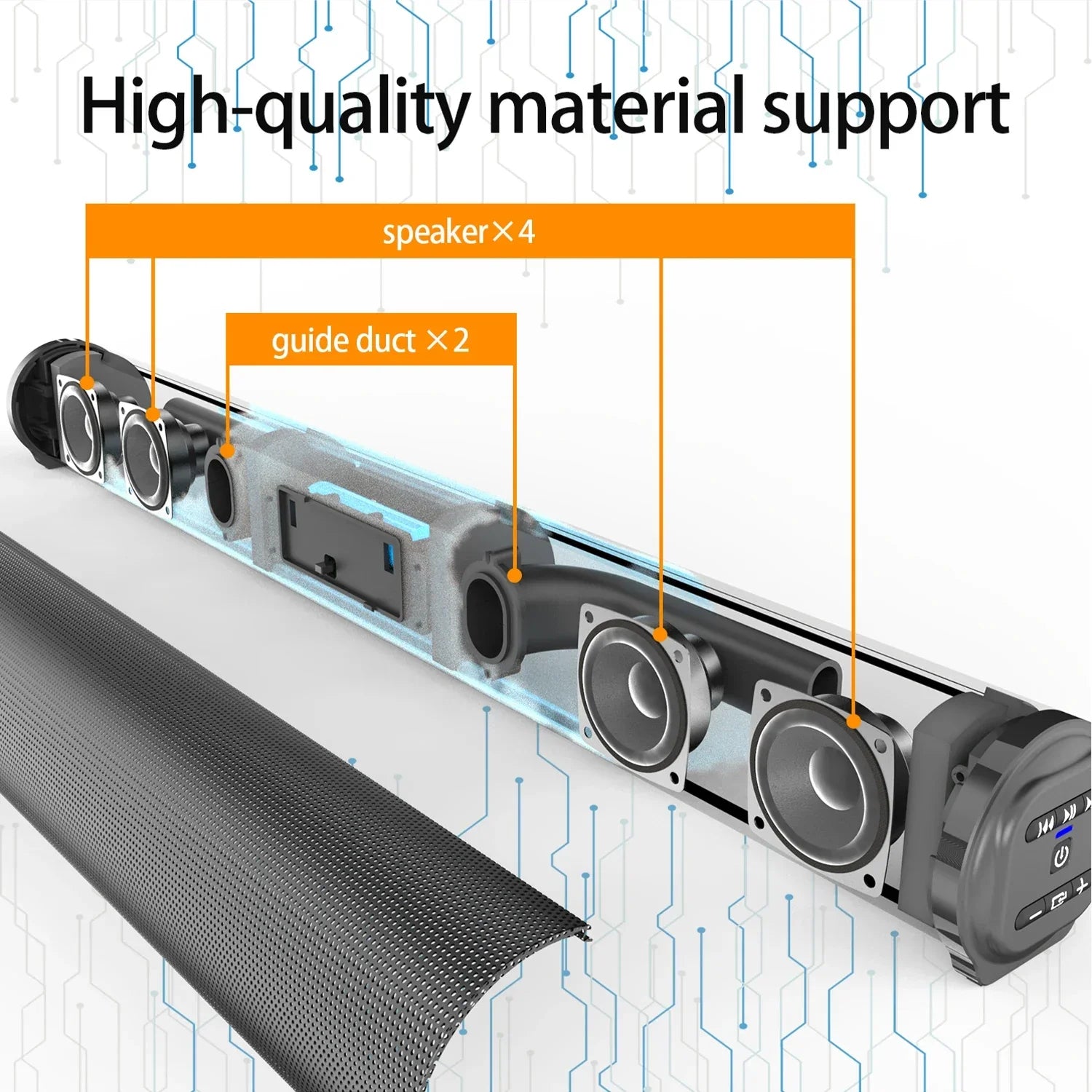 2024 Soundbar Sound Wireless Bluetooth Car Computer Speaker Stereo Tv Home Theater Sombar For 3.5mm Output PC - Evallys.com