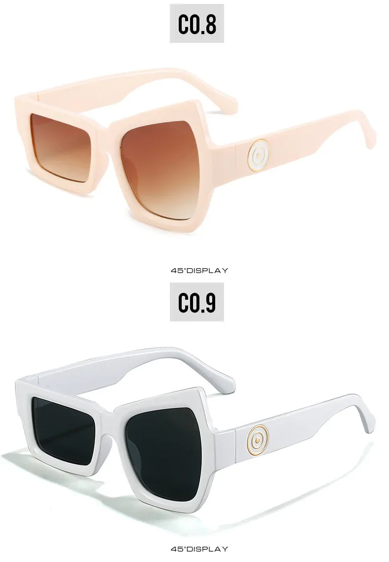 Men Punk Sunglasses Luxury Brand Designer Steampunk Geometry Polygon Sun Glasses Women UV400 Driving Square Shade Unique Eyewear - Evallys.com