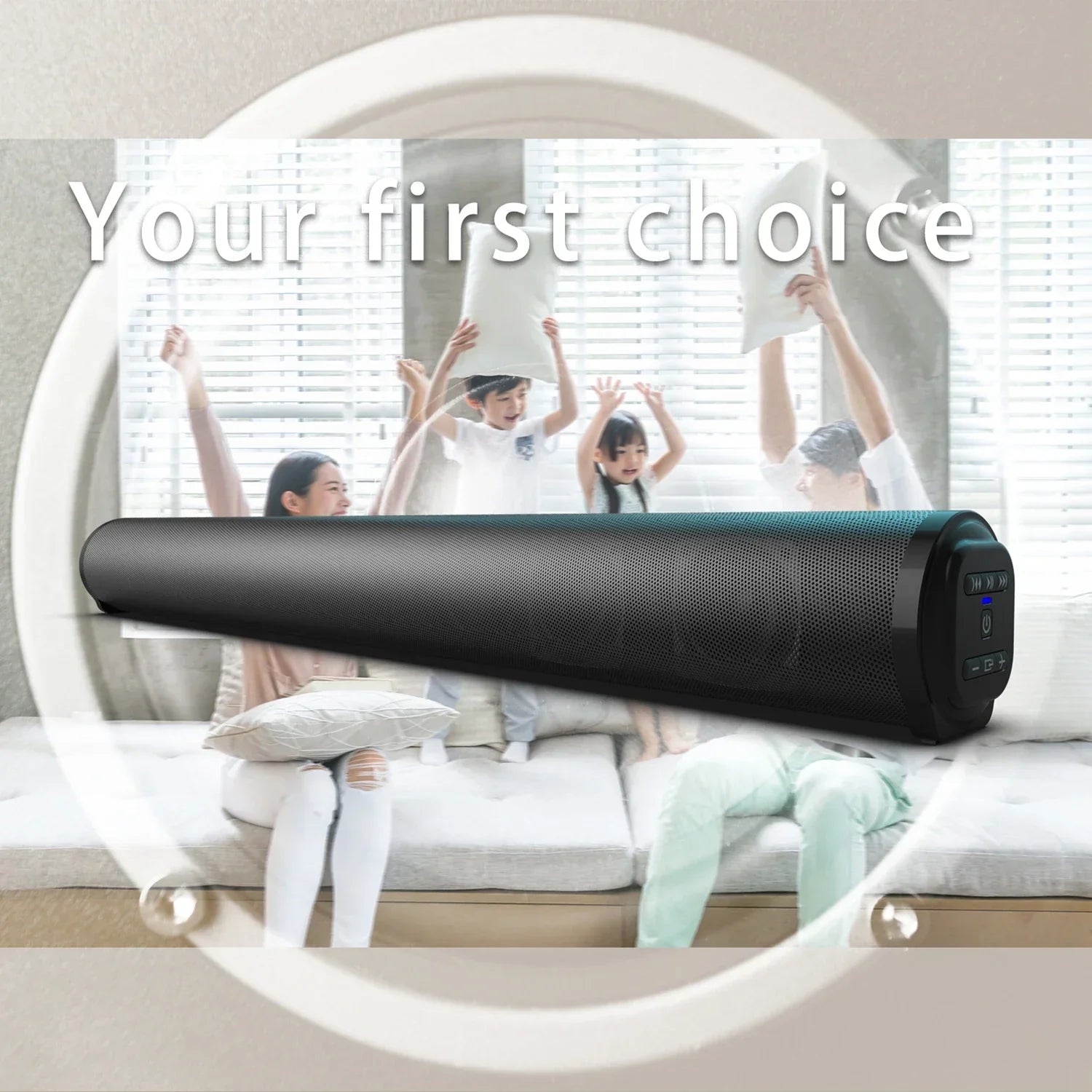 2024 Soundbar Sound Wireless Bluetooth Car Computer Speaker Stereo Tv Home Theater Sombar For 3.5mm Output PC - Evallys.com
