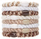 L. Erickson U.S.A. Hair Ties, 8 Count - Grab & Go Ponytail Holders - White Chocolate - Hair Ties No Damage - Beige, White, Brown Color - Set of 8 Hair Accessories for Women - Evallys.com # #