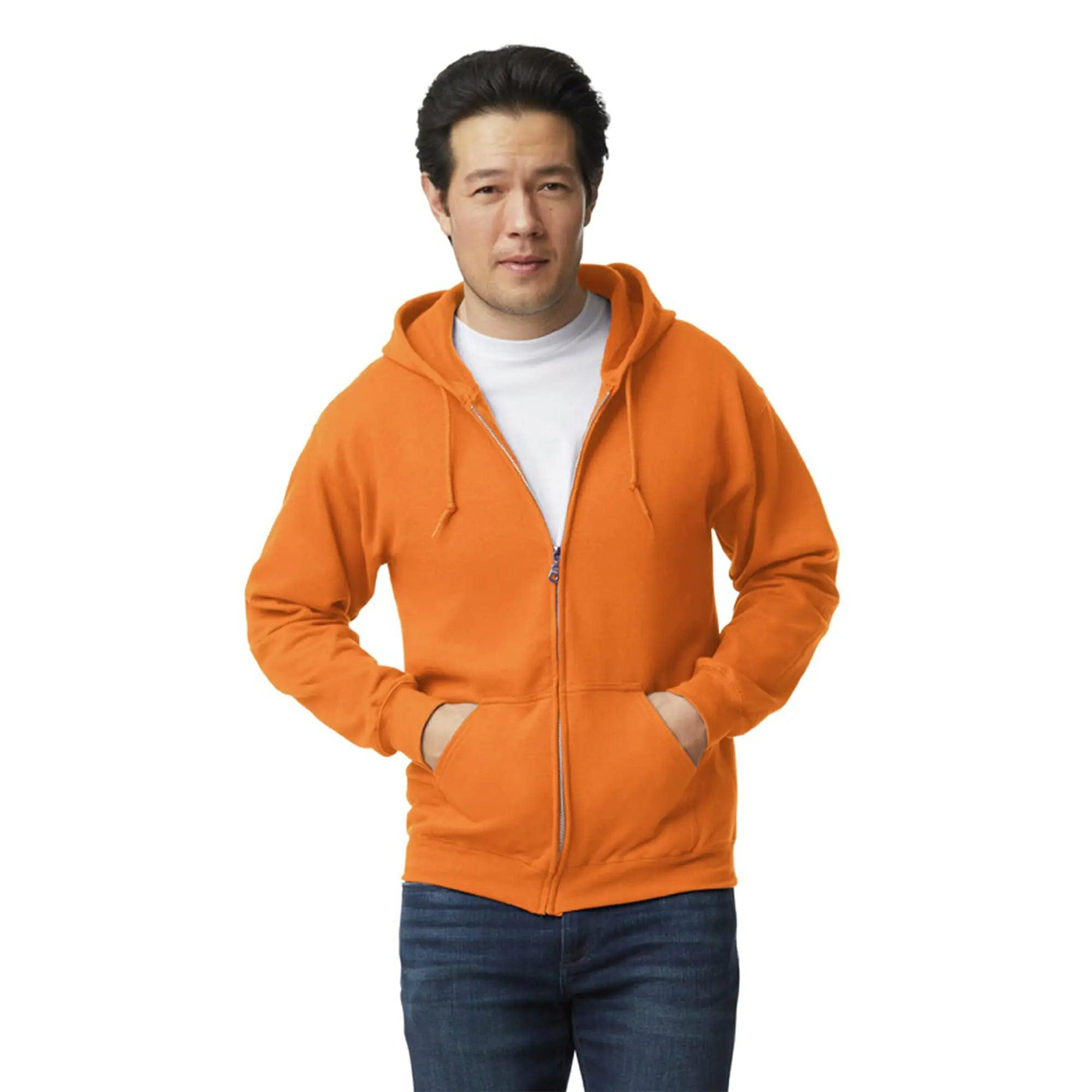 Gildan Unisex adult Fleece Zip Hoodie Sweatshirt, Style G18600, Multipack XX-Large Safety Orange (1-pack) - Evallys.com # #