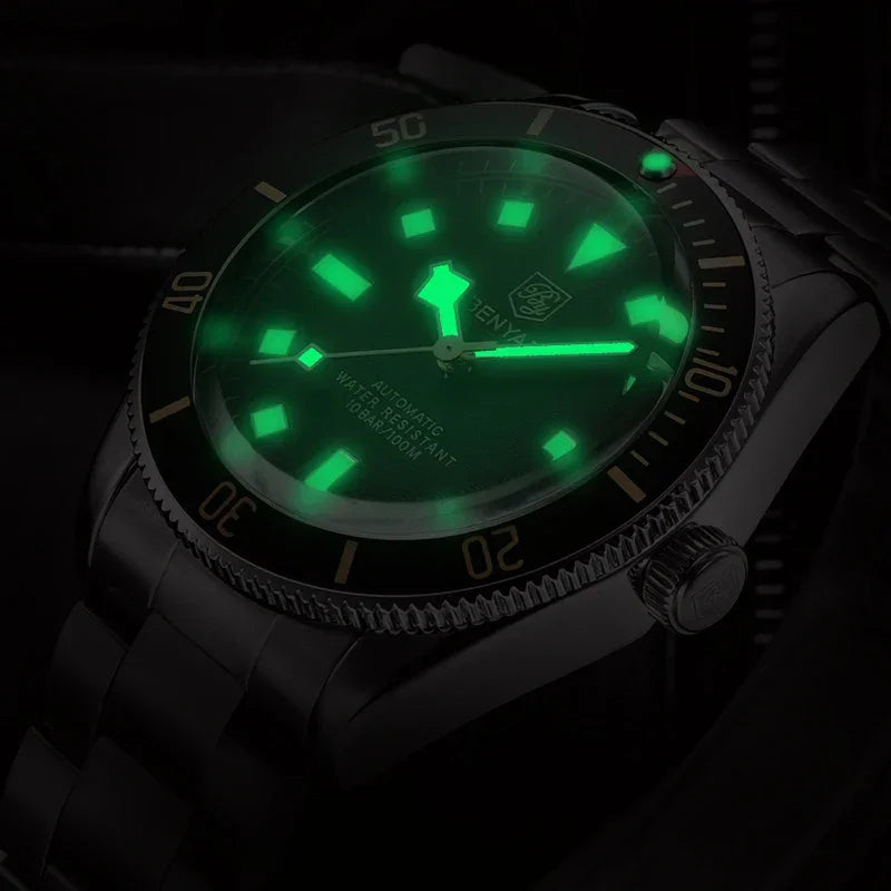 BENYAR Men's Watches Mechanical Automatic Watch BB58 Sport Watch For Men 2024 Stainless Steel Waterproof Business Luminous Clock - Evallys.com