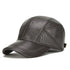 Men’s Real Leather Earflap Baseball Cap – Winter Cowhide Hat - Evallys.com